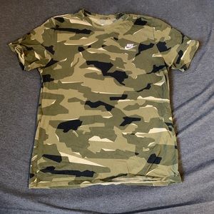 Nike Camo T-Shirt with Embroidered Logo